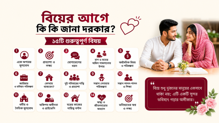 বিয়ের আগে কী কী জানা দরকার? ১৫টি গুরুত্বপূর্ণ দিক